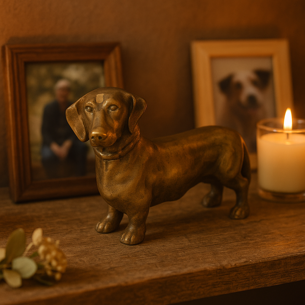Urn Hond M - Antiek Goud