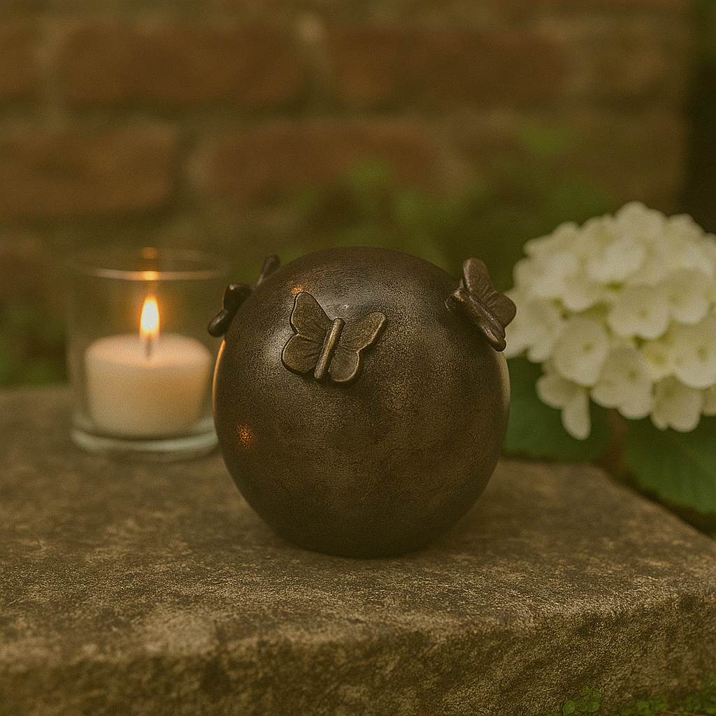 Urn Bol 3 Vlinders Sfeerfoto Midnight Black