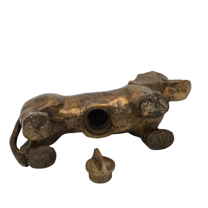 Urn Hond Onderzijde Sluiting Antiek Goud Groot