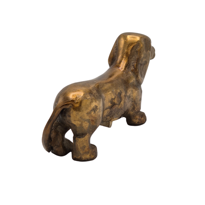 Urn Hond Schuinaanzicht Antiek Goud Klein