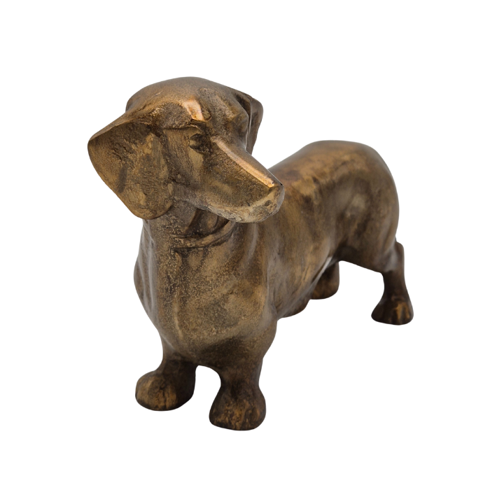 Urn Hond Vooraanzicht Antiek Goud Groot