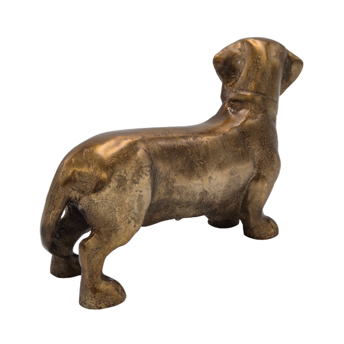 Urn Hond Zij/Achteraanzicht Antiek Goud