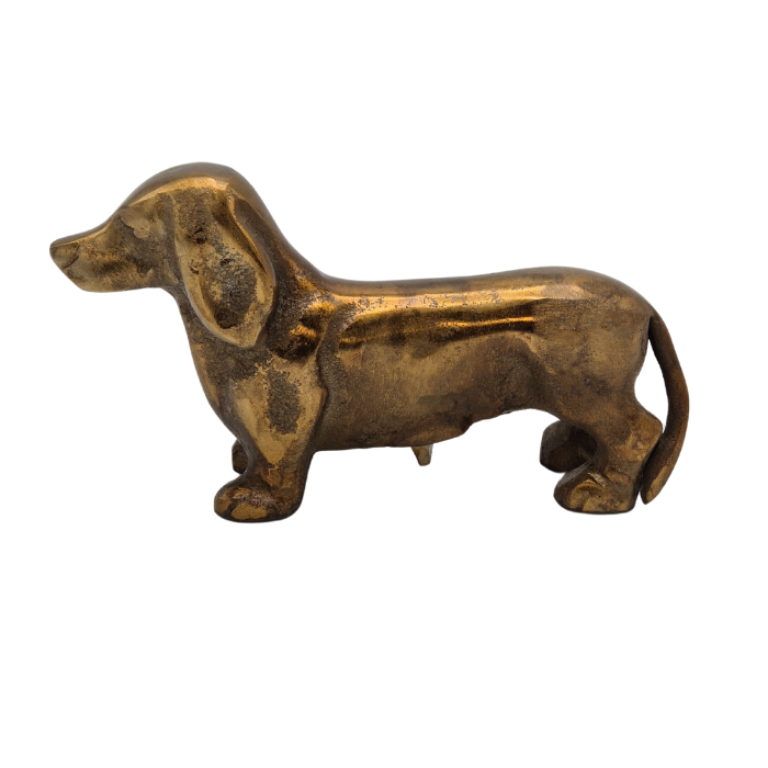 Urn Hond Zijaanzicht Antiek Goud Klein