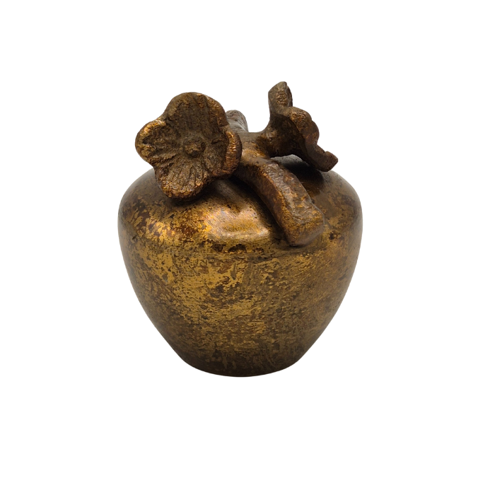 Urn Pot 2 Bloemen Vooraanzicht Antiek Goud