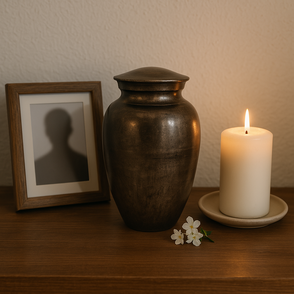 Urn Standaard Ring Sfeerfoto Midnight Black