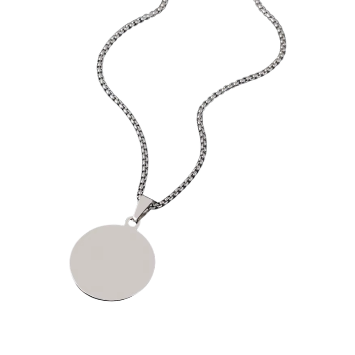 Herinneringsketting Zilver – Graveerbare Muntketting van RVS