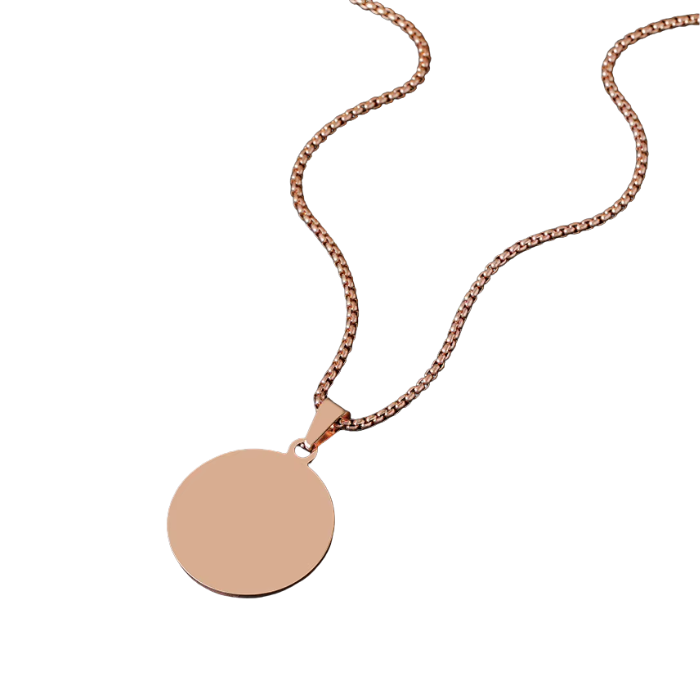 Herinneringsketting Muntje – Rose Goud – Graveerbaar