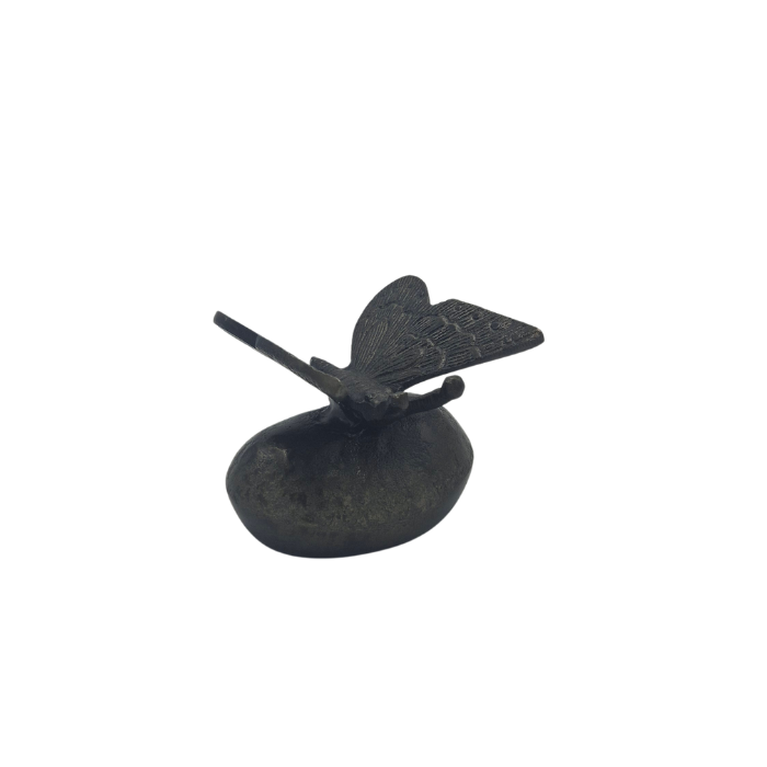 Urn Vlinder op Steen - Night Black/Grijs