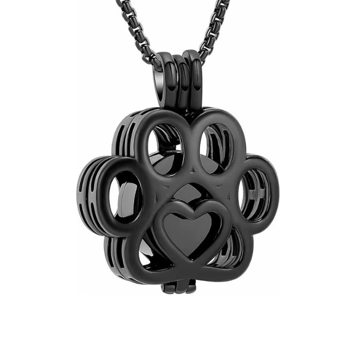 As Hanger Hondenpoot Zwart – As Sieraad van Stainless Steel
