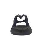 Urn Handen in hart op steen - Night Black/Grijs