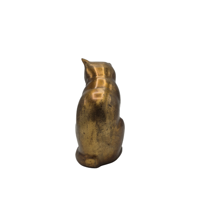 Urn Kat Zittend - Antiek Goud