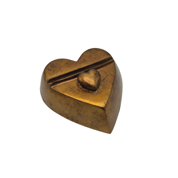 Urn Hart met Fotoframe - Antiek Goud