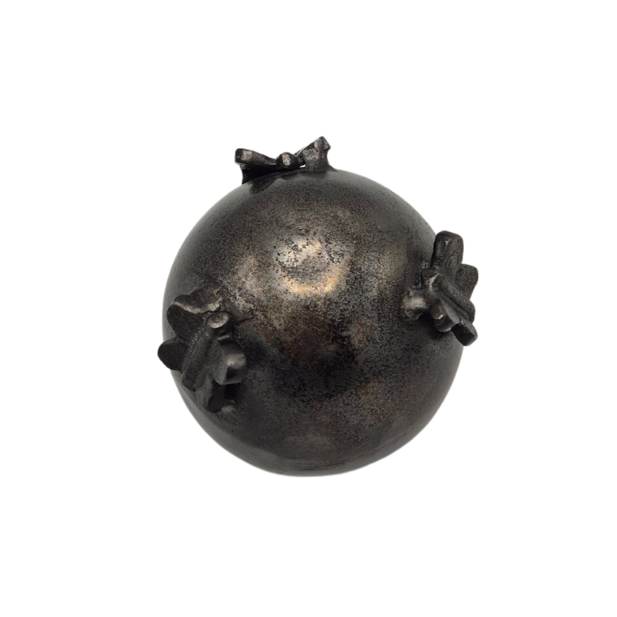 Urn Bol Vlinders - Kleur Night Black/Grijs