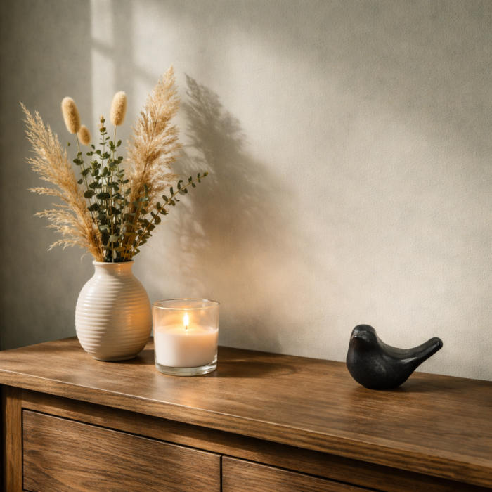 Decorative Bird - Urn - Black - 10cm