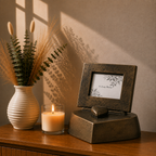 Urn Hart met Fotoframe - Night Black/Grijs