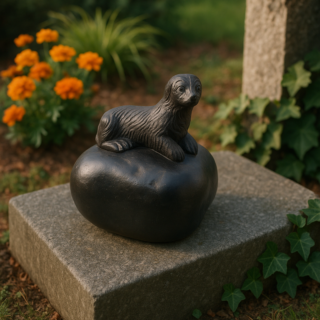 Urn Hart met Hond - Kleur Zwart