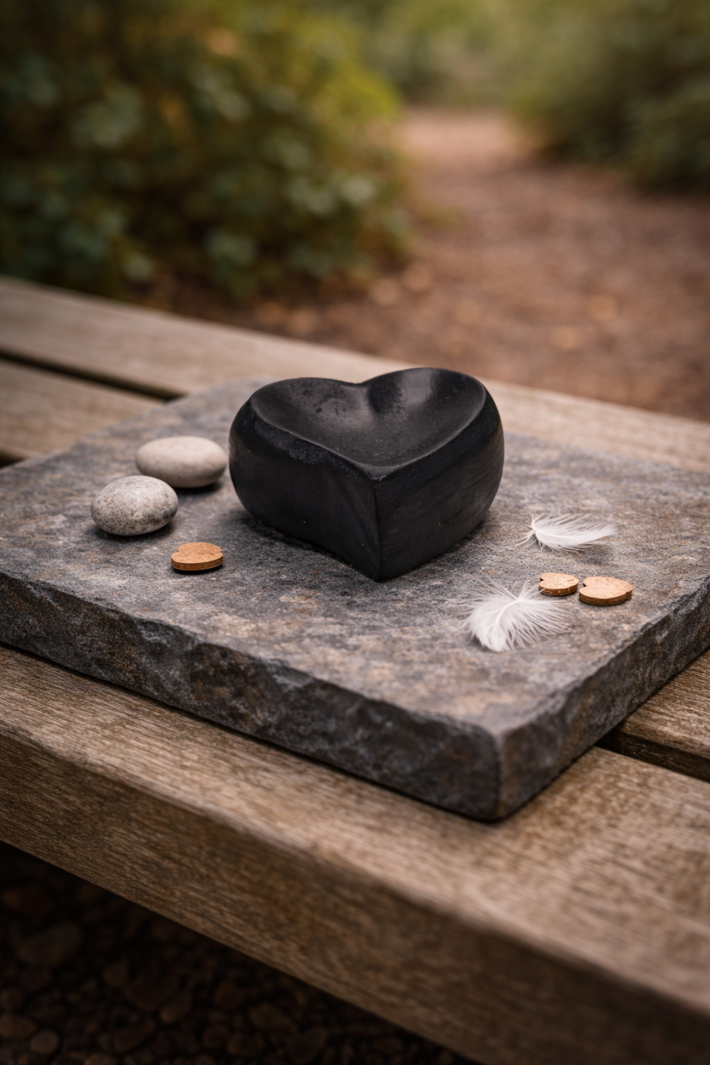 Urn Hartje L - Kleur Zwart