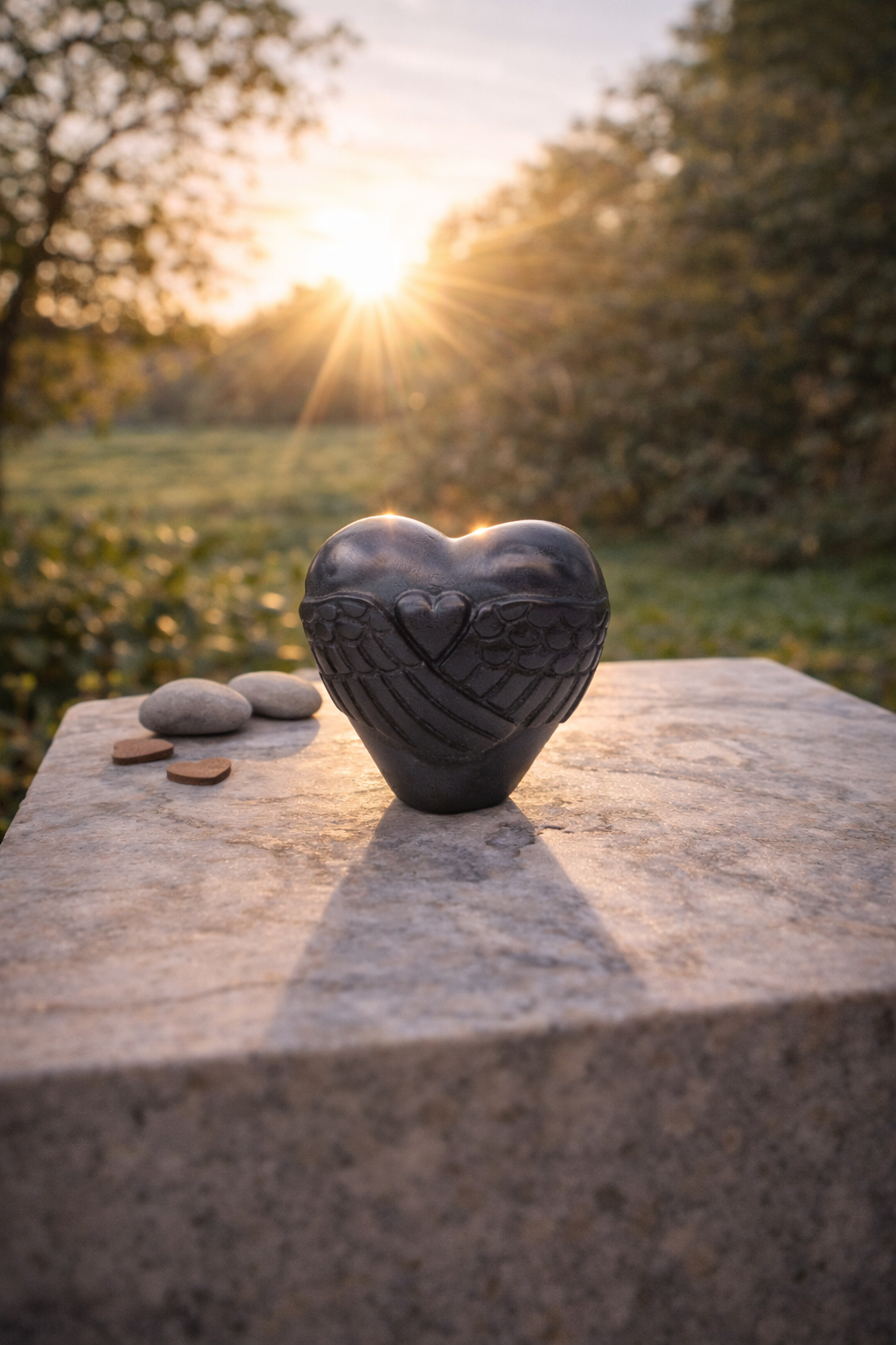 Urn Hart Vleugels - Kleur Zwart