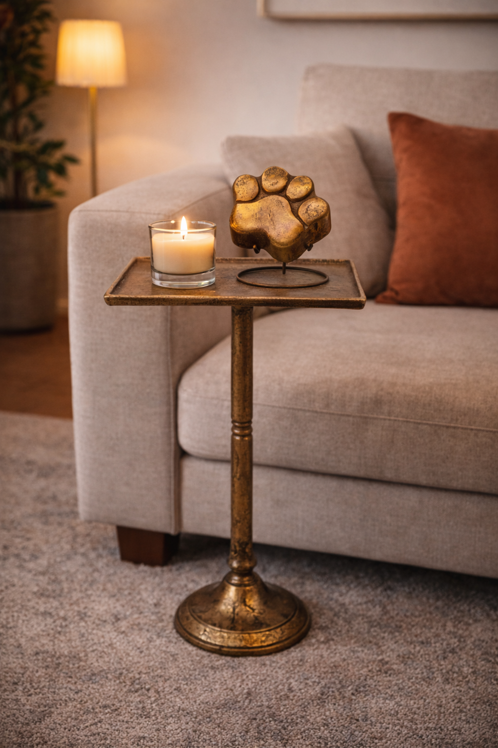 Gedenktafeltje - Herinneringen Tafeltje - Vierkant - Antiek Goud