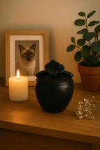 Urn Pot met Bloem - Kleur Black Antique