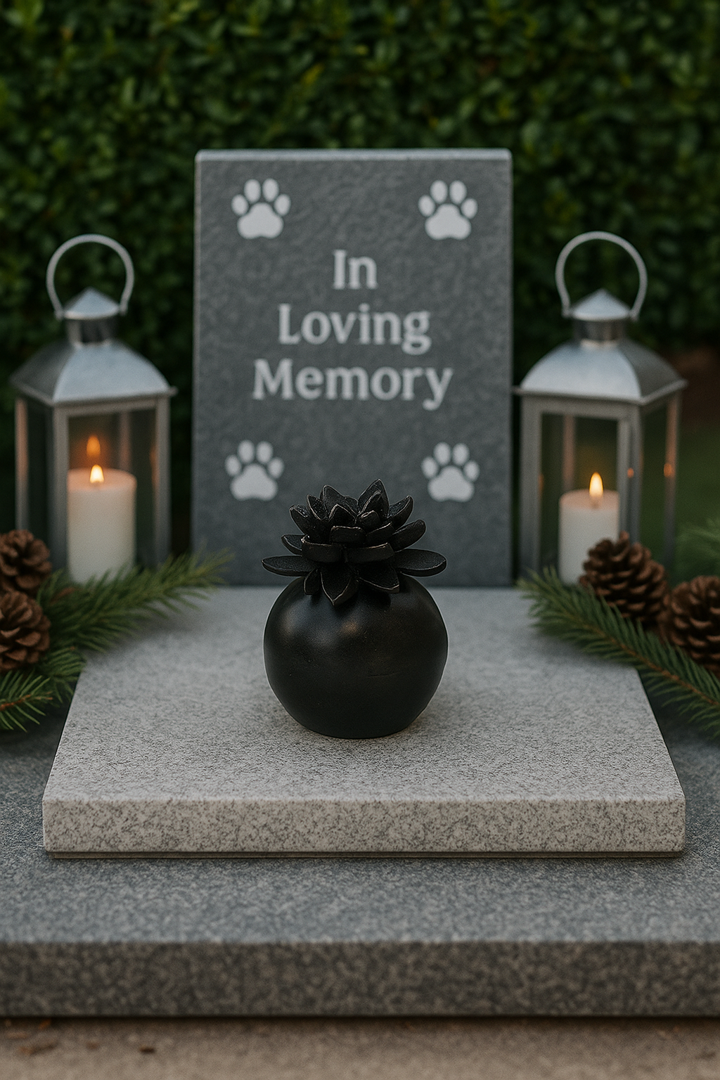 Urne Lotus - Couleur Noir Antique