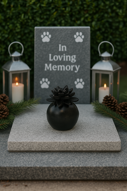 Urne Lotus - Couleur Noir Antique