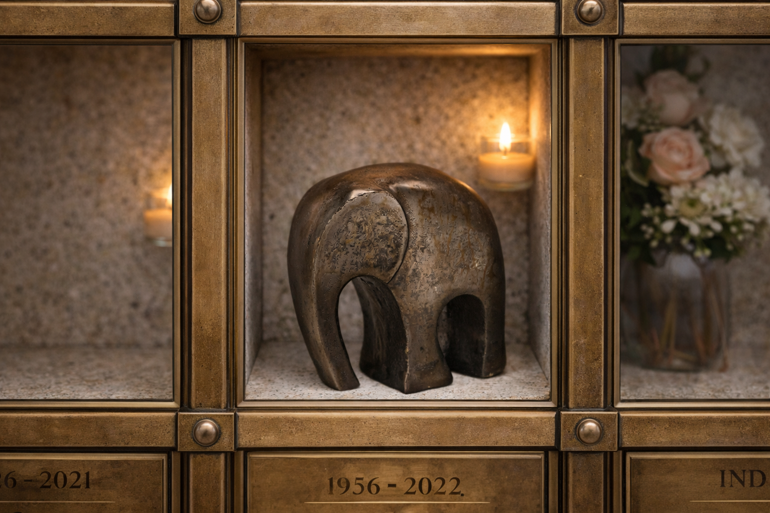 Urn Olifant - Kleur Night Black/Grijs