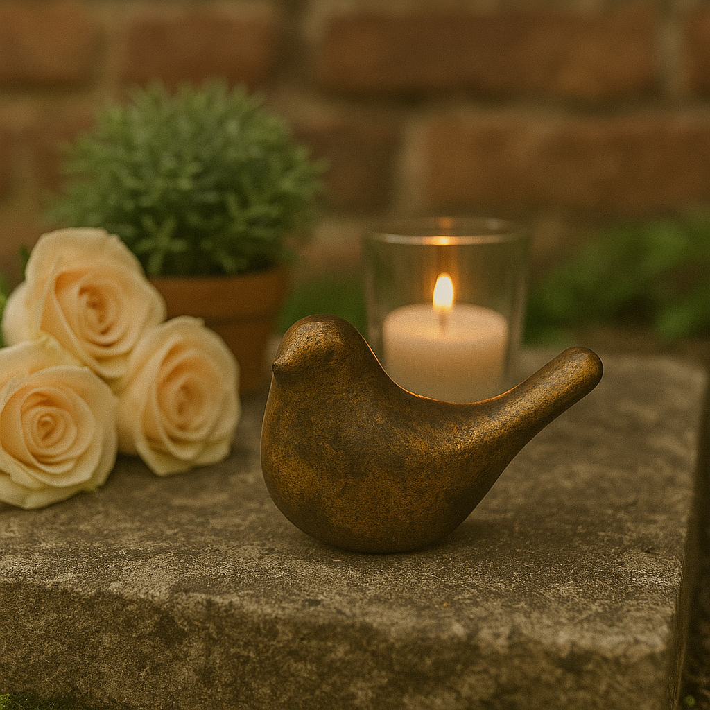 Urn - Mini Urn - Vogel - Antiek Goud