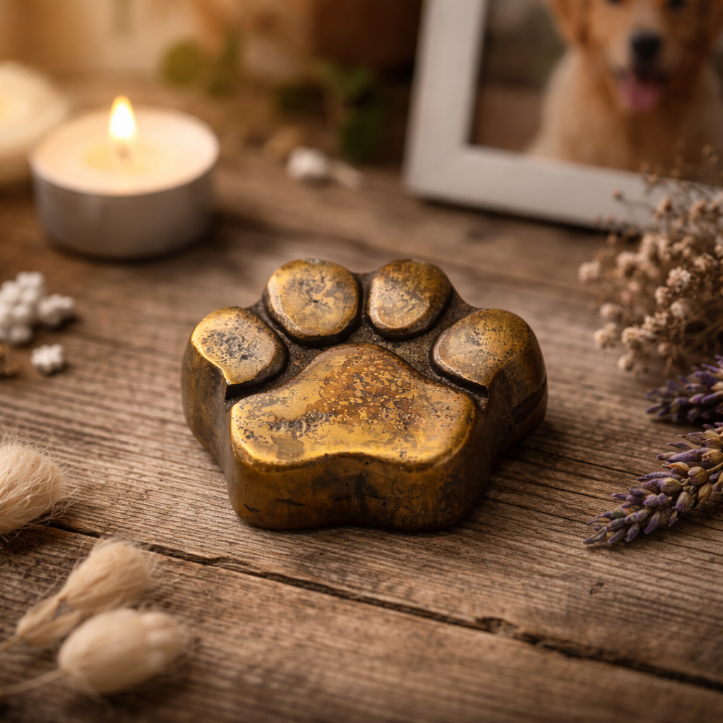 Urn Hondenpoot S - Kleur Antiek Goud