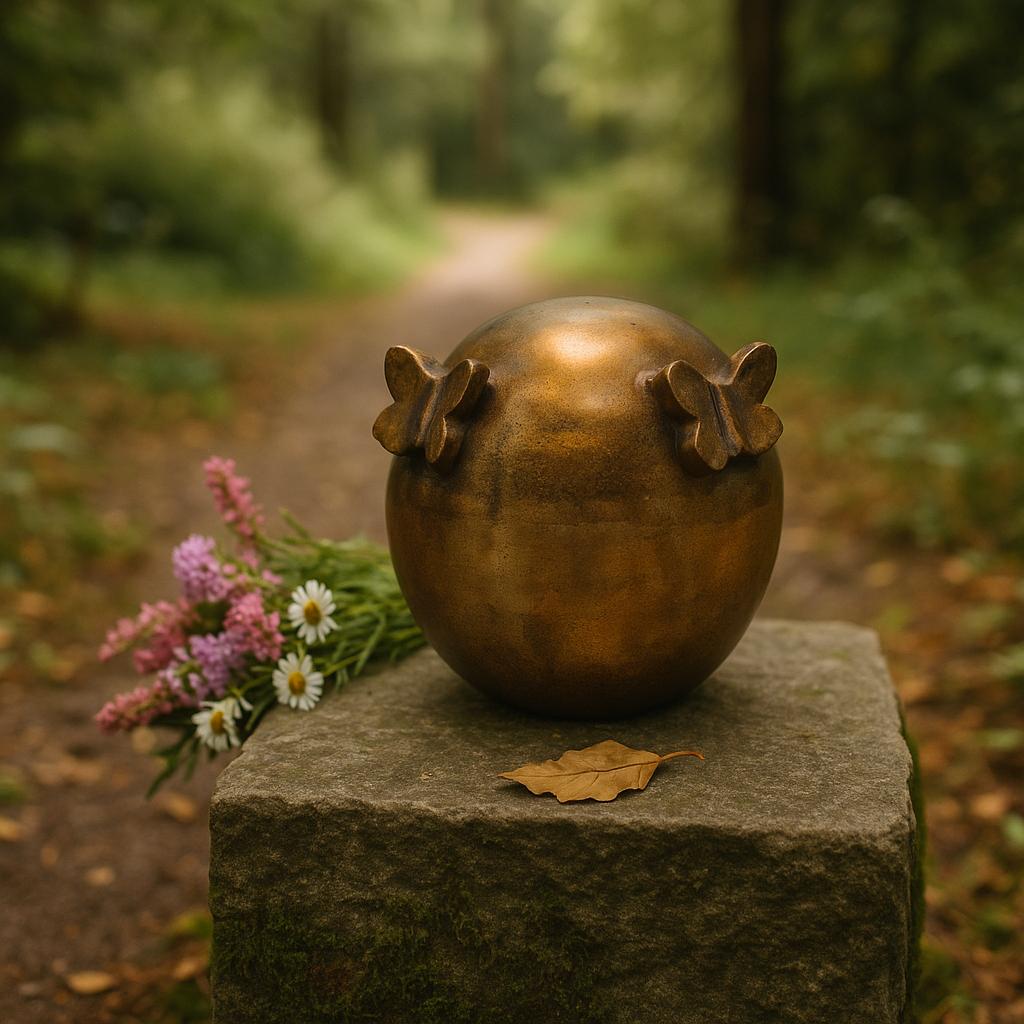 Urn Bol Vlinders - Kleur Antiek Goud