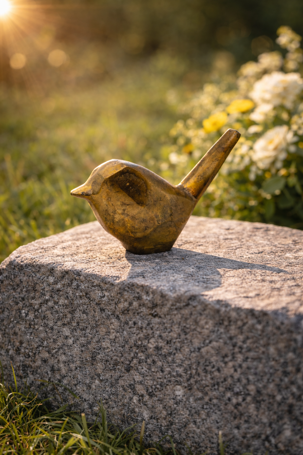 Urn Birdie Vogel - Kleur Antiek Goud