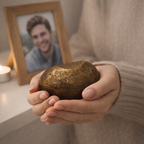 Urn Knuffelsteen/Rock - Kleur Antiek Goud