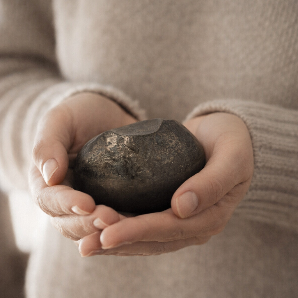 Urn Knuffelsteen/Rock - Kleur Night Black/Grijs