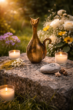 Urn Kat - Kleur Antiek Goud