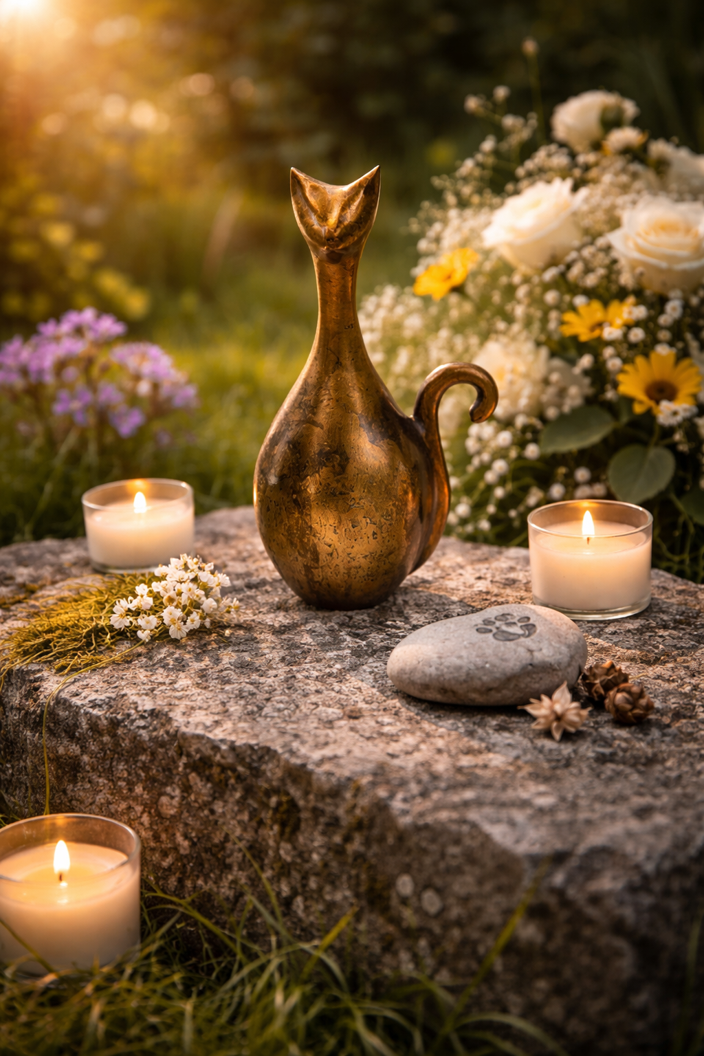 Urn Kat - Kleur Antiek Goud