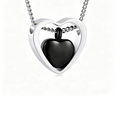 As Hanger - As Ketting Dubbel Hart – Zilver op Zwart - Stainless Steel