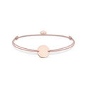 Roze koordarmband met ronde rose kleurige hanger
