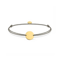 Groene koordarmband met ronde goud kleurige hanger