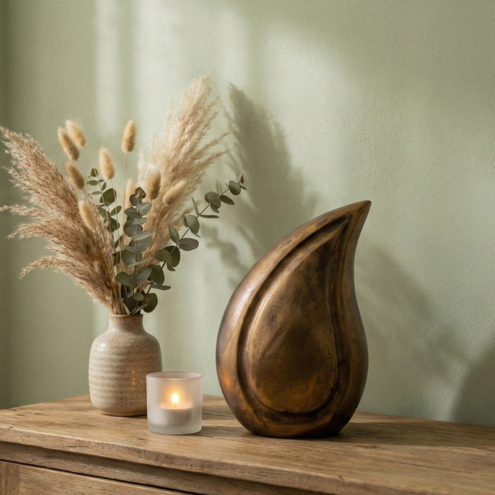 Urn Druppel L - Kleur Antiek Goud