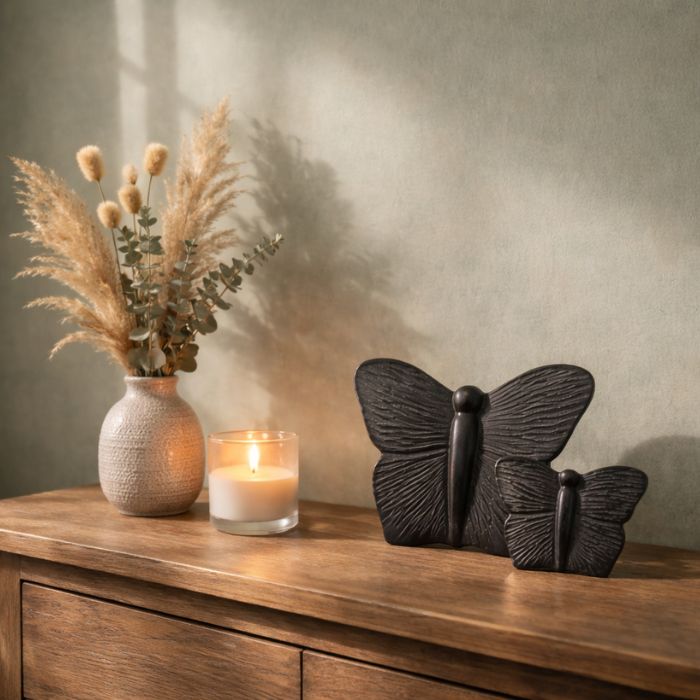 Urn Vlinder - L - Kleur Zwart