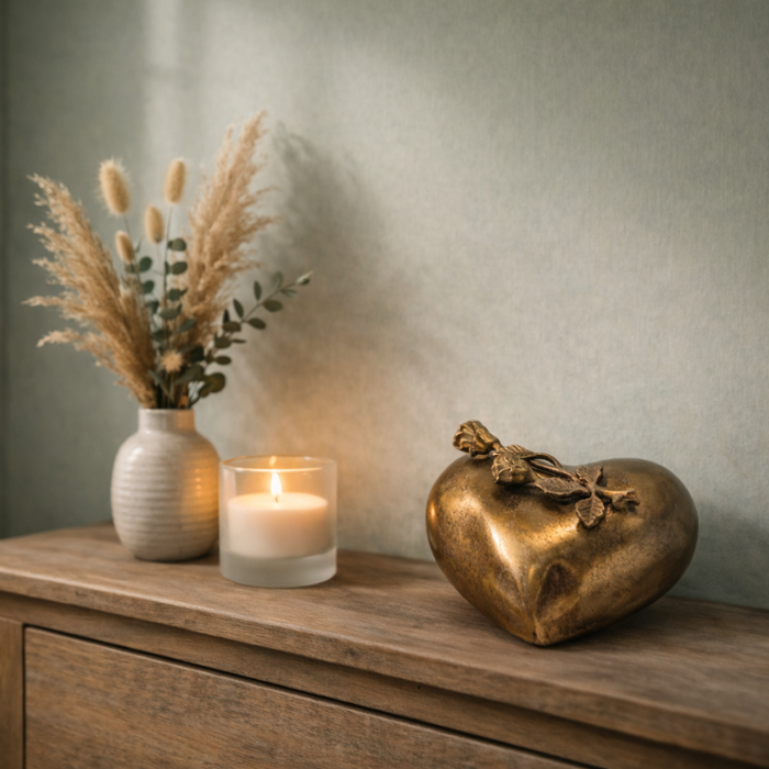 Urn Hart Roos - Kleur Antiek Goud