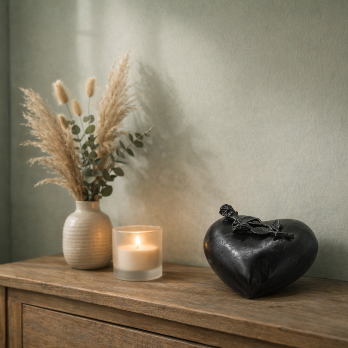Urn Hart Roos - Kleur Zwart