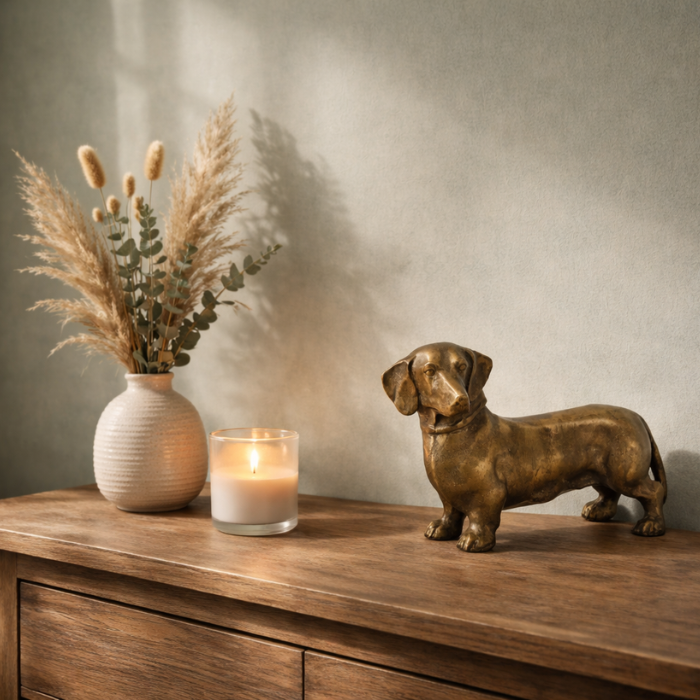 Urn Dog M - Color Antique Gold