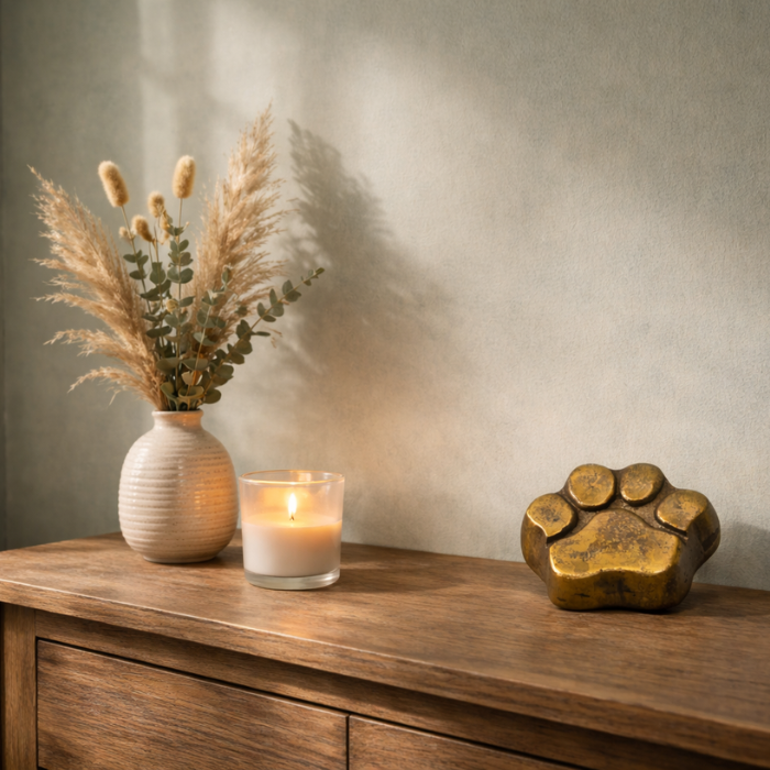 Urn Hondenpoot L - Kleur Antiek Goud