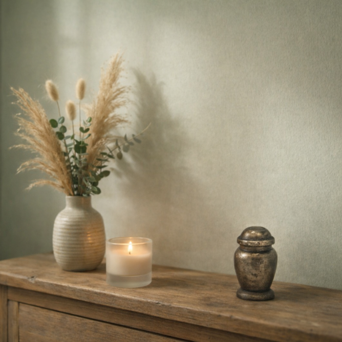 Urn Mini - Kleur Night Black/Grijs