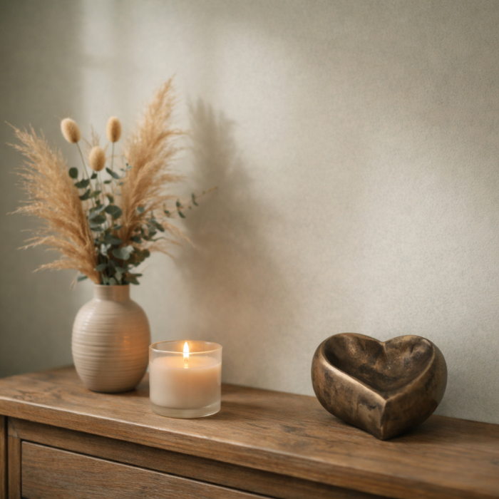 Urn Hartje S - Kleur Night Black/Grijs