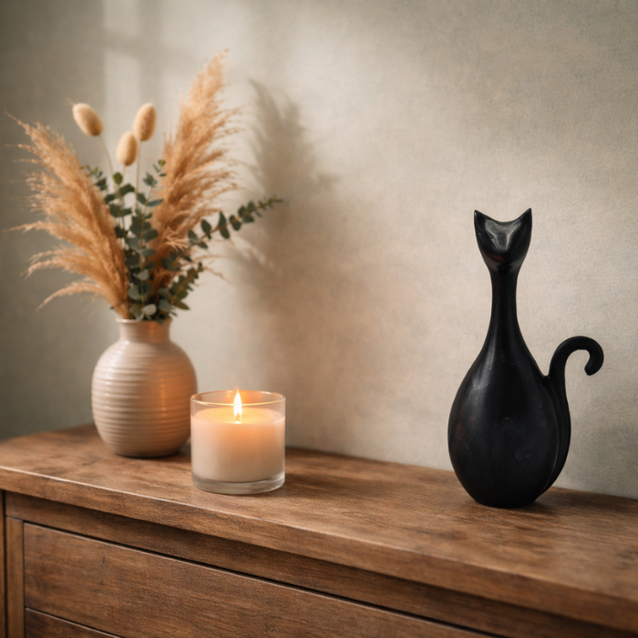 Urn Kat - Kleur Antiek Zwart