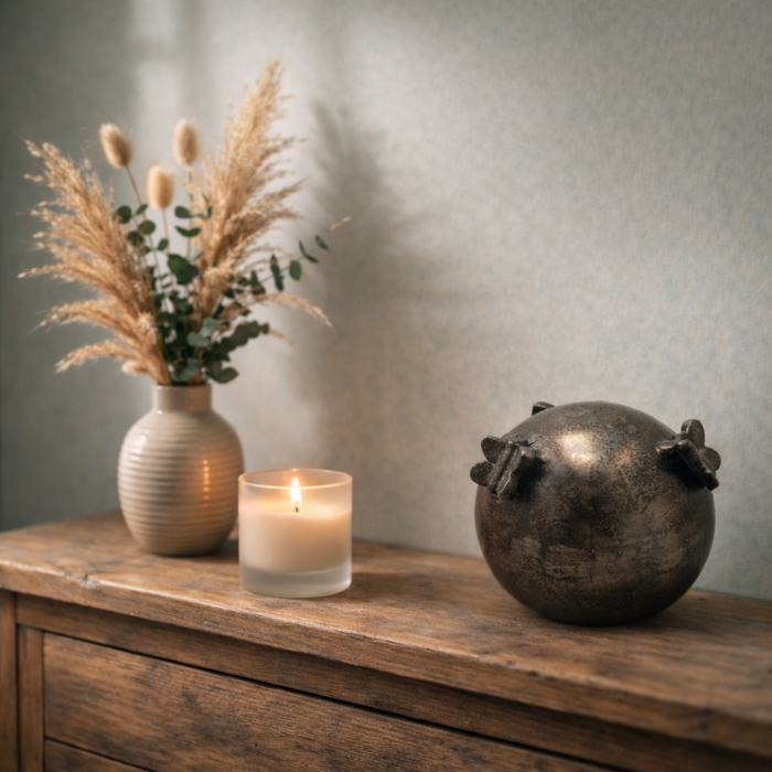 Urn Bol Vlinders - Kleur Night Black/Grijs