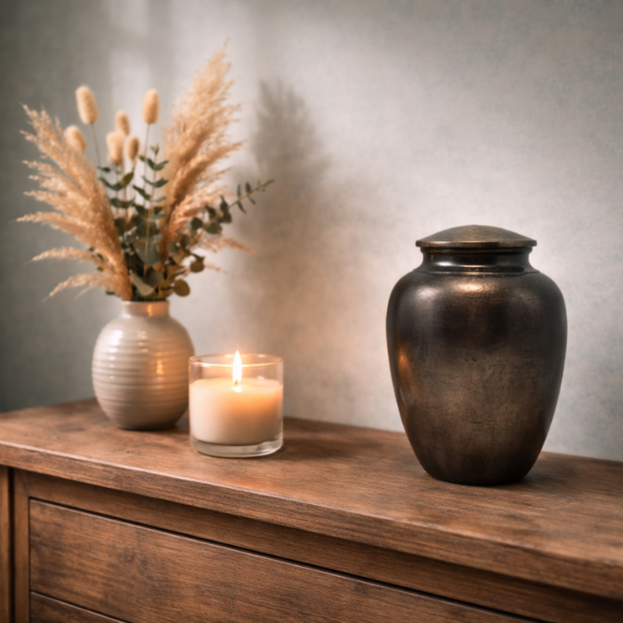 Urn - Kleur Night Black/Grijs