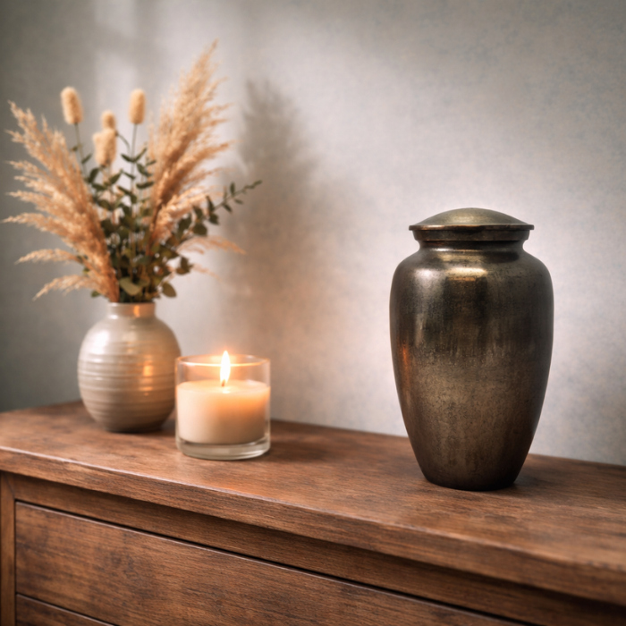 Urn - Kleur Night Black/Grijs